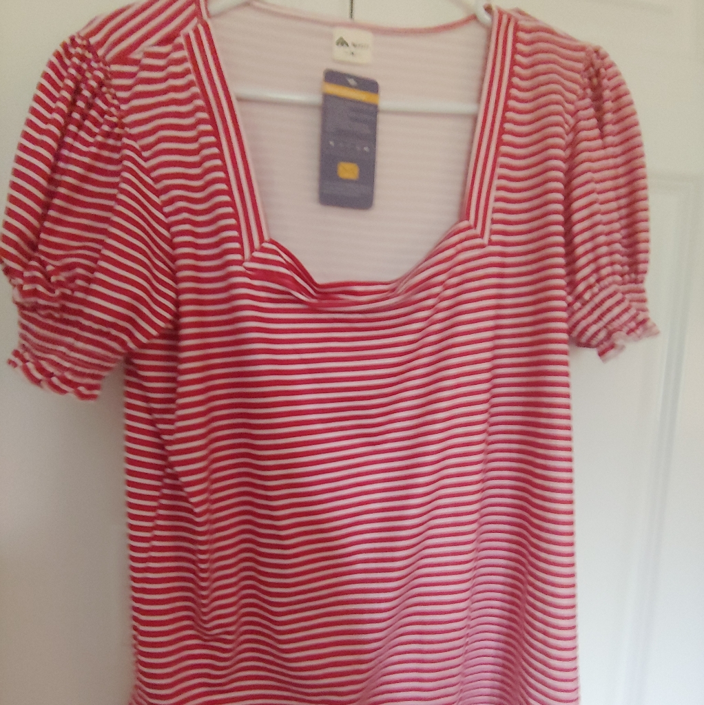 Red Striped Women's Top The Misifi Red And White Striped Women's Short Sleeve